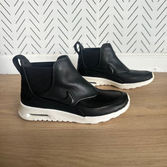 ⭐Nike Air Max Thea Women Mid Boot Shoes Leather Chelsea Sneaker Black 859550-001 - Picture 3 of 10